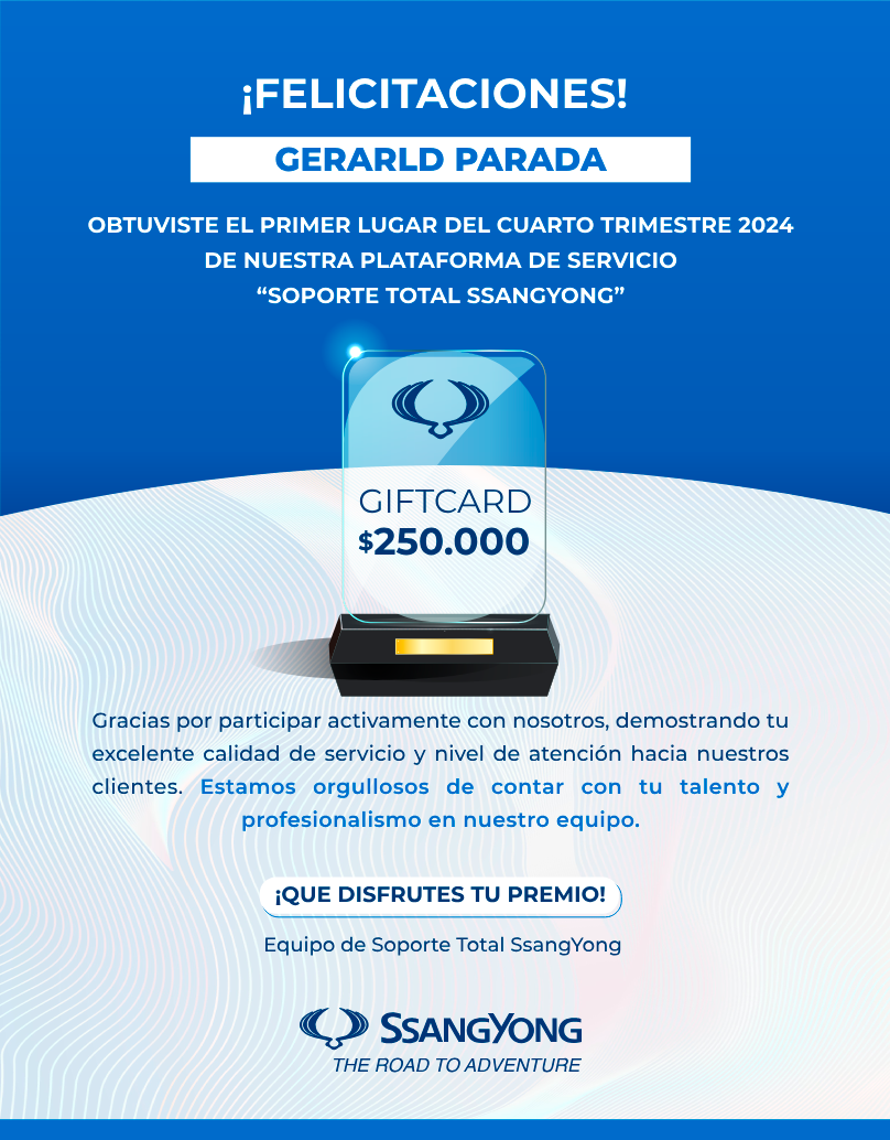 Ganadores del Q4 2024 del Soporte Total Ssangyong